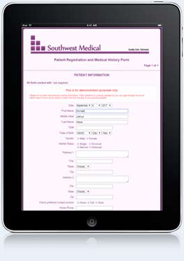 Online registration form example