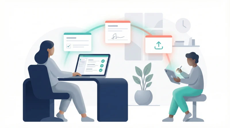 MedForward patient intake platform dashboard showing digital form management